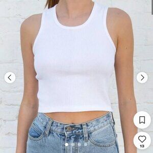 brandy melville Connor Rib Tank - White